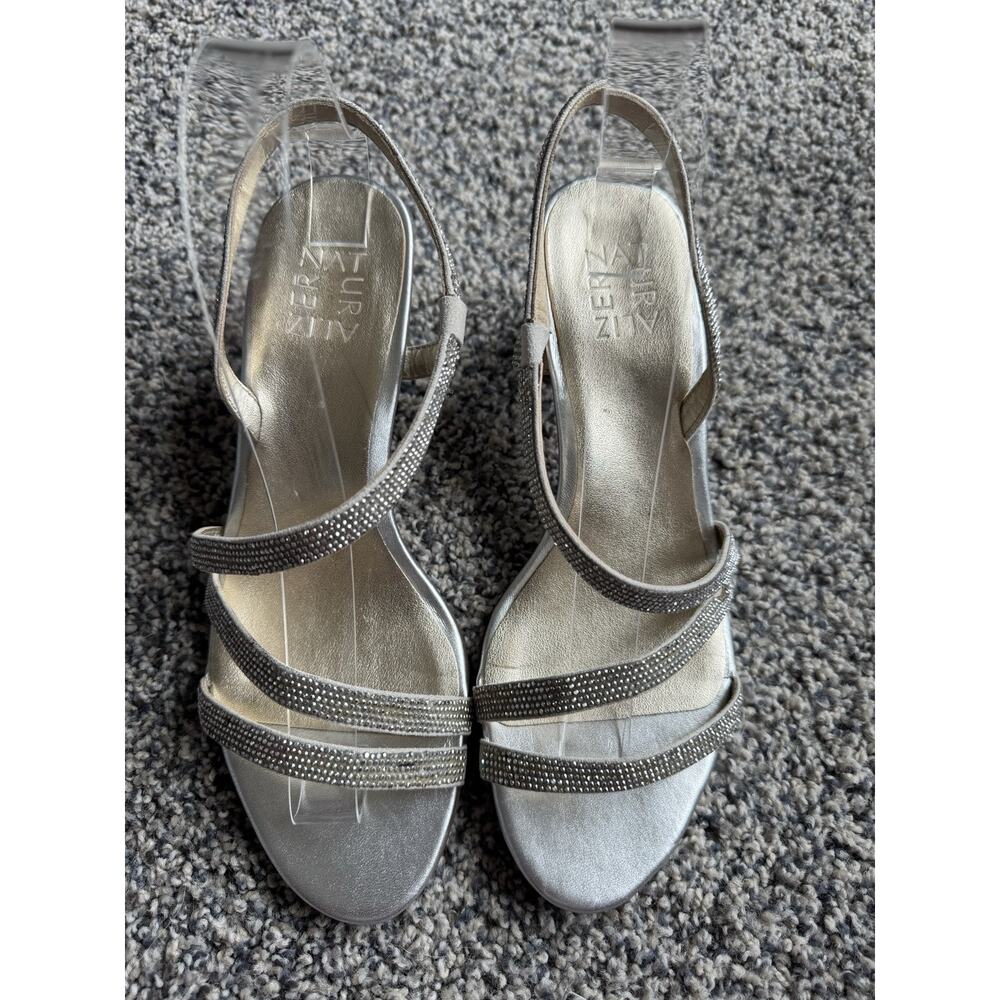 Naturalizer “Vanessa 2” Sparkly Evening Shoes Champagne Strappy Heels | Sz 8